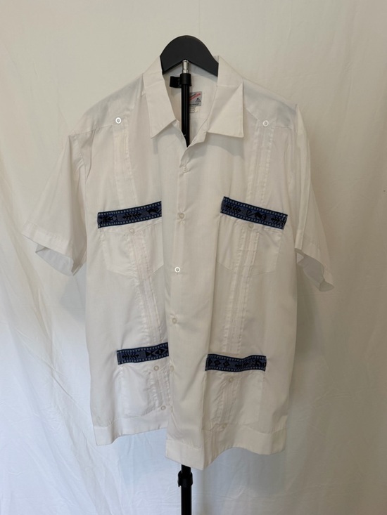 Guayabera Autentica Other - Guayabera Authentica White Embroidered 4-Pocket Guayabera Shirt Men’s Size 44